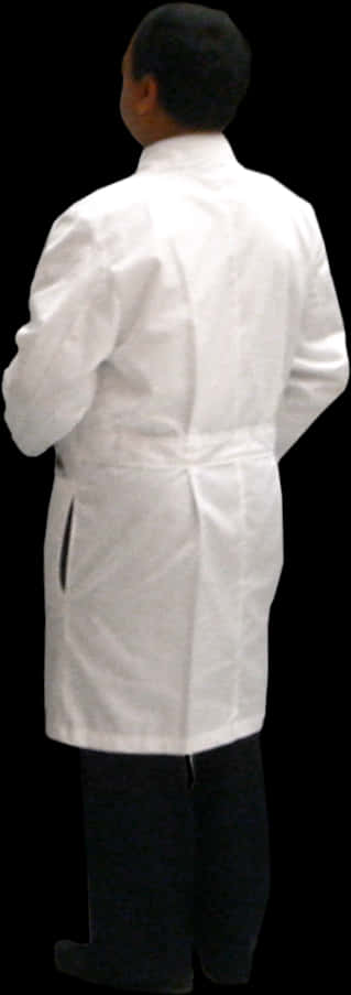Doctorin White Coat Rear View PNG