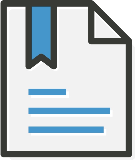 Document Icon Blue Bookmark PNG