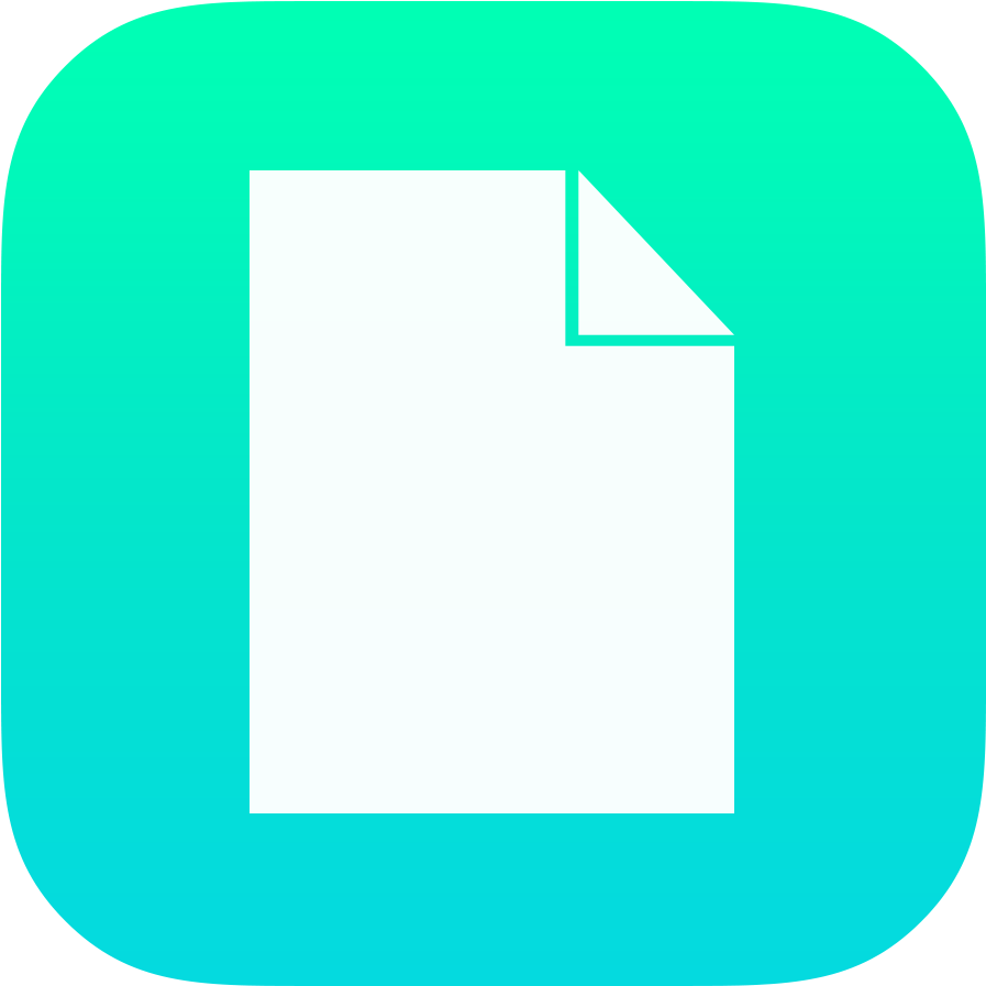 Document Icon Teal Background PNG