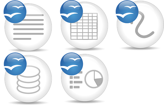 Document Management Icons Set PNG