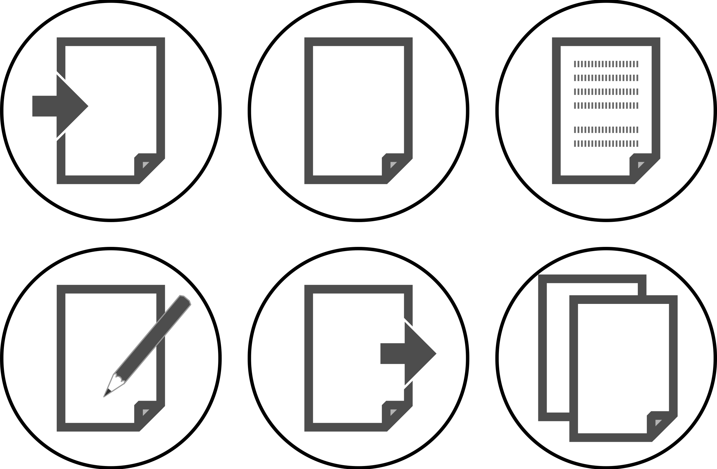 Document Processing Icons PNG
