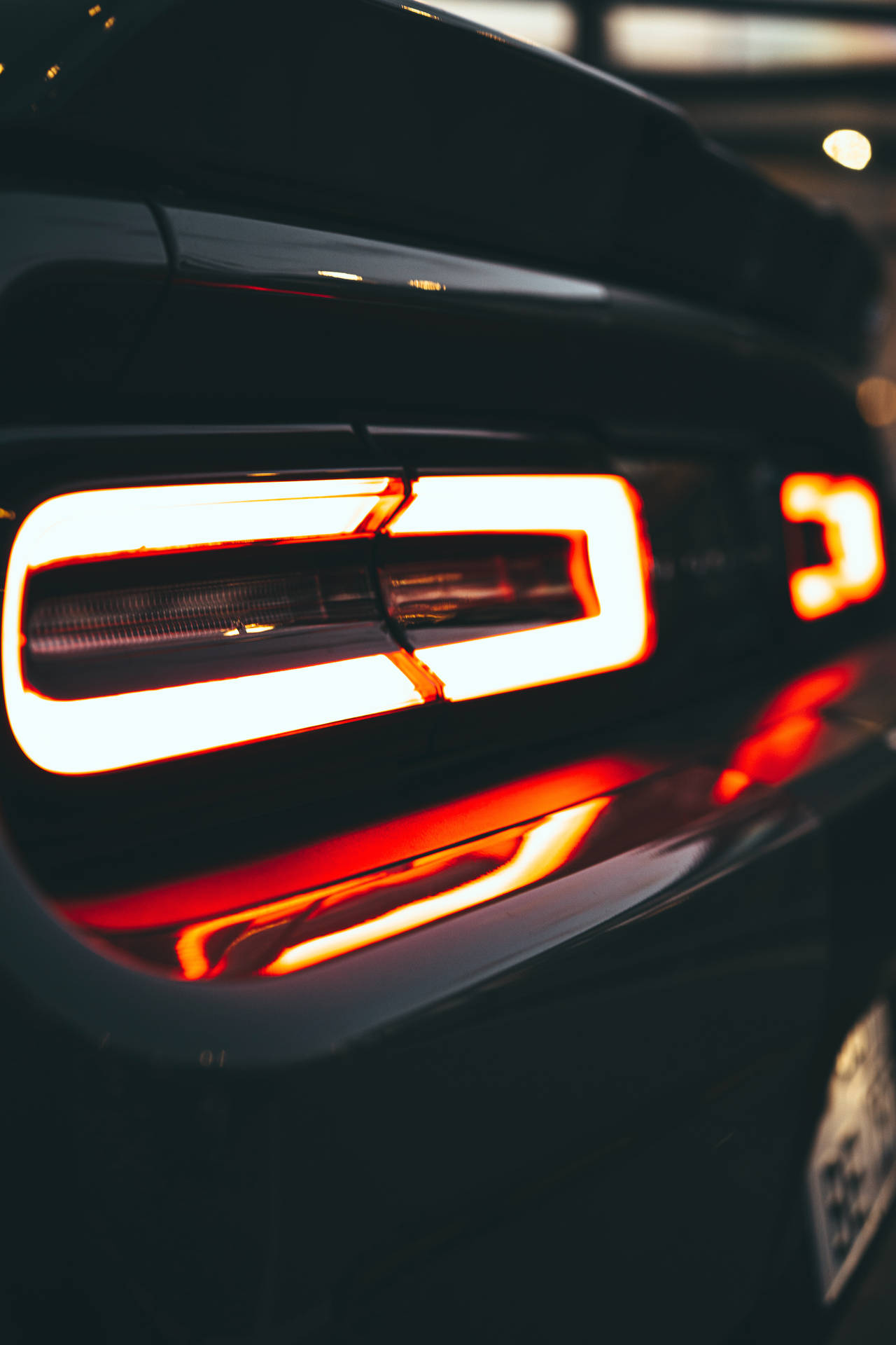 Dodge Challenger Glowing Rear Light Wallpaper
