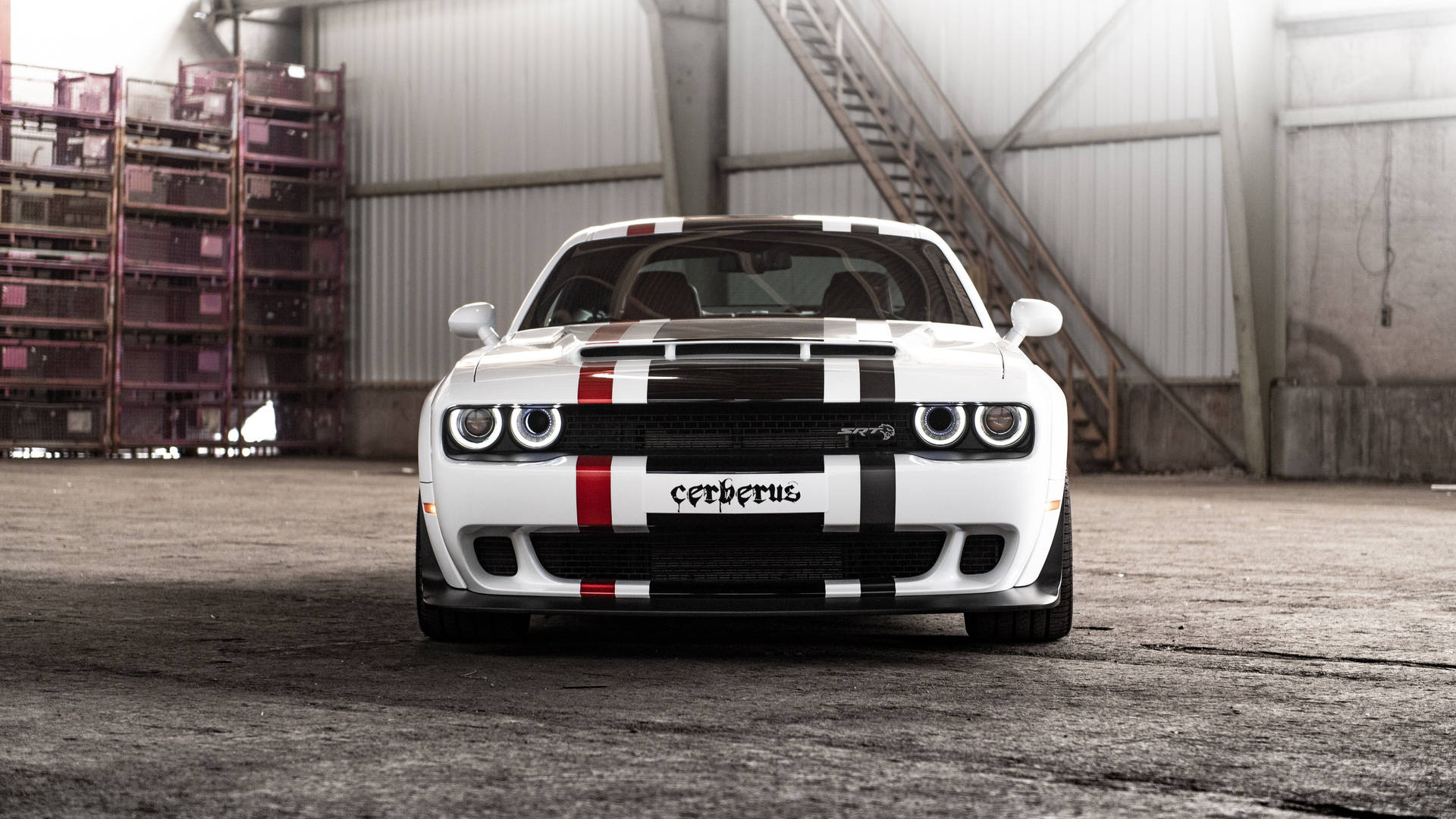 Dodge Challenger In A Warehouse Wallpaper