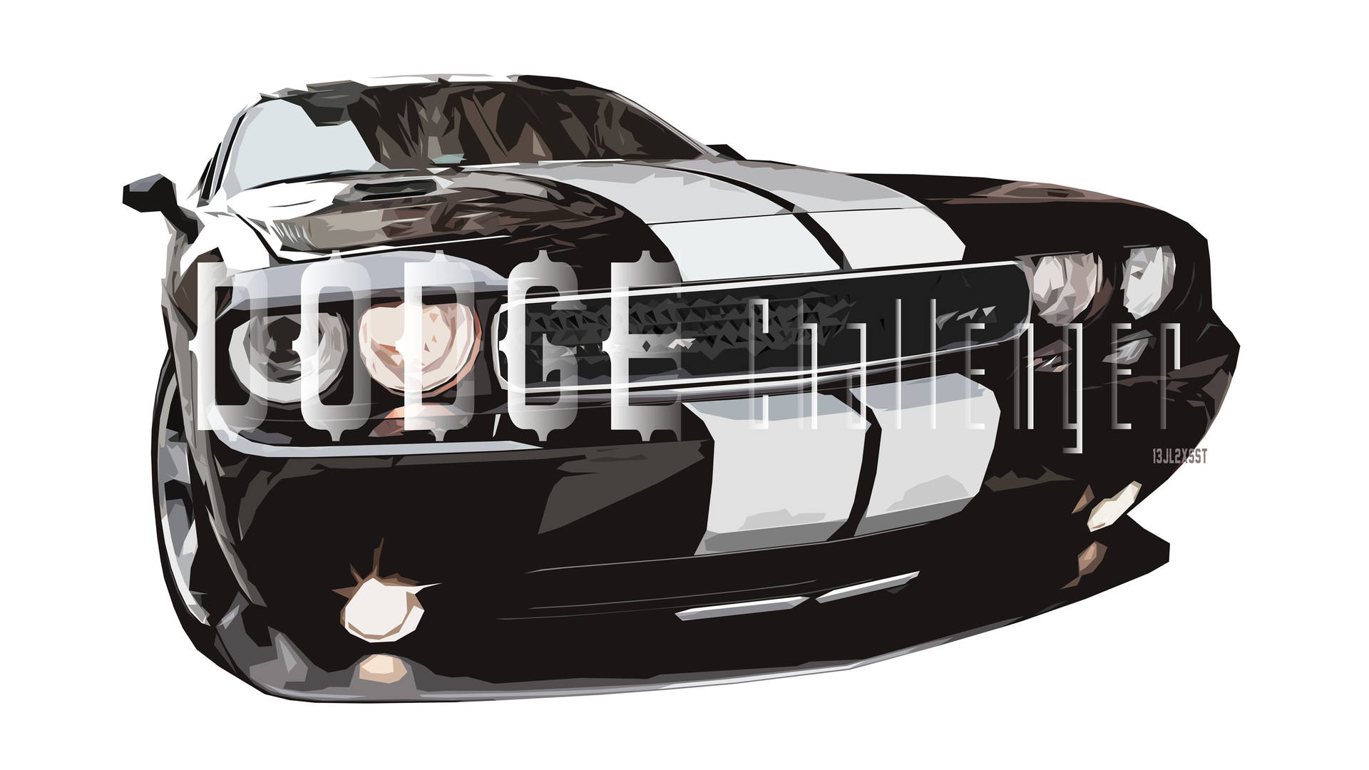 Exhilarating Dodge Challenger Vector Art Wallpaper