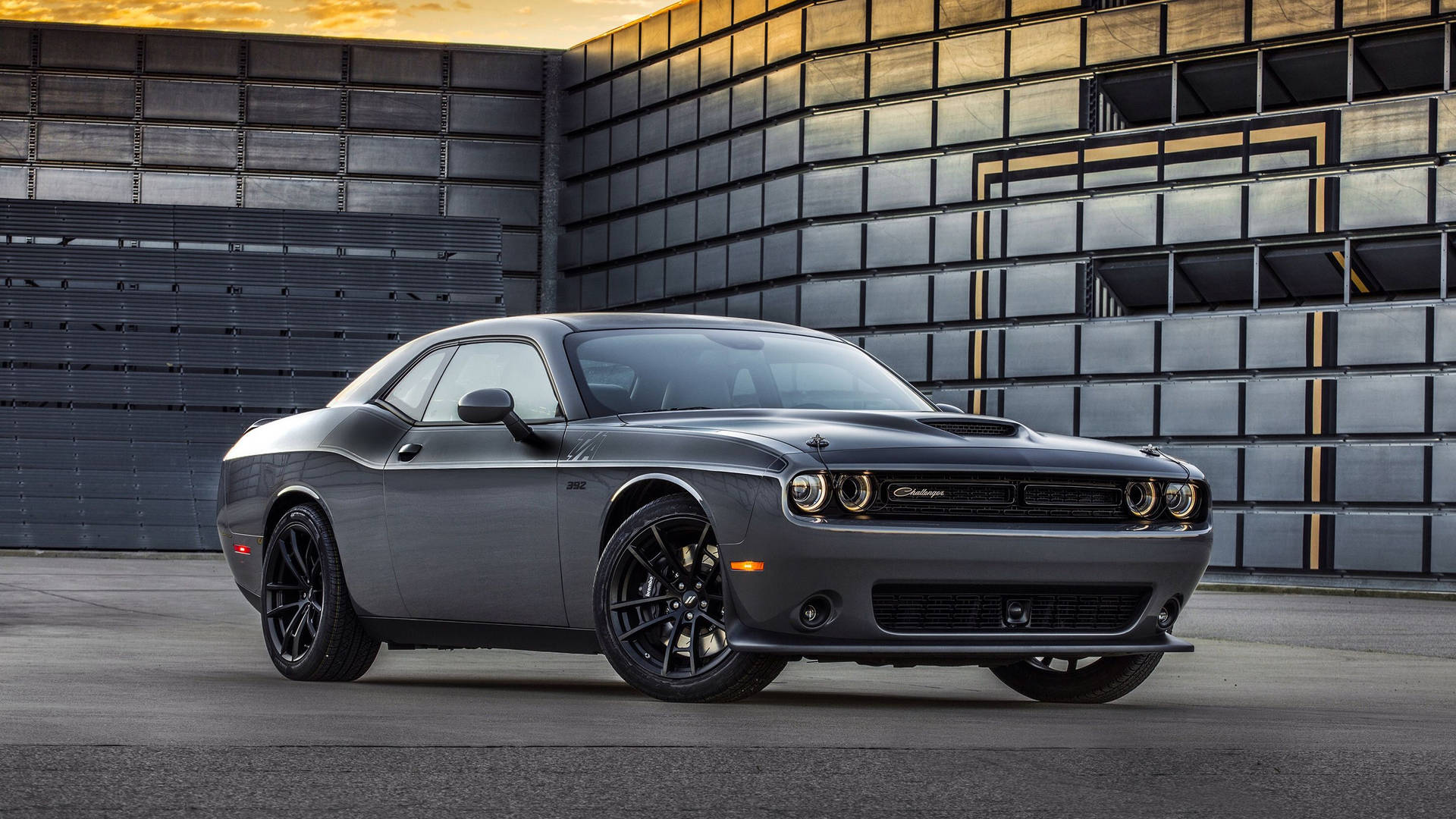 Dodge Challenger With Wide Body Design Wallpaper
