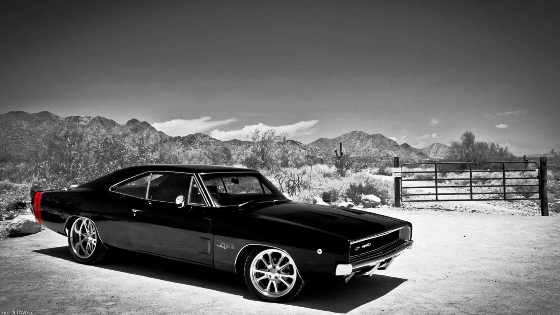Breathtaking Dodge Charger on the Open Road Wallpaper