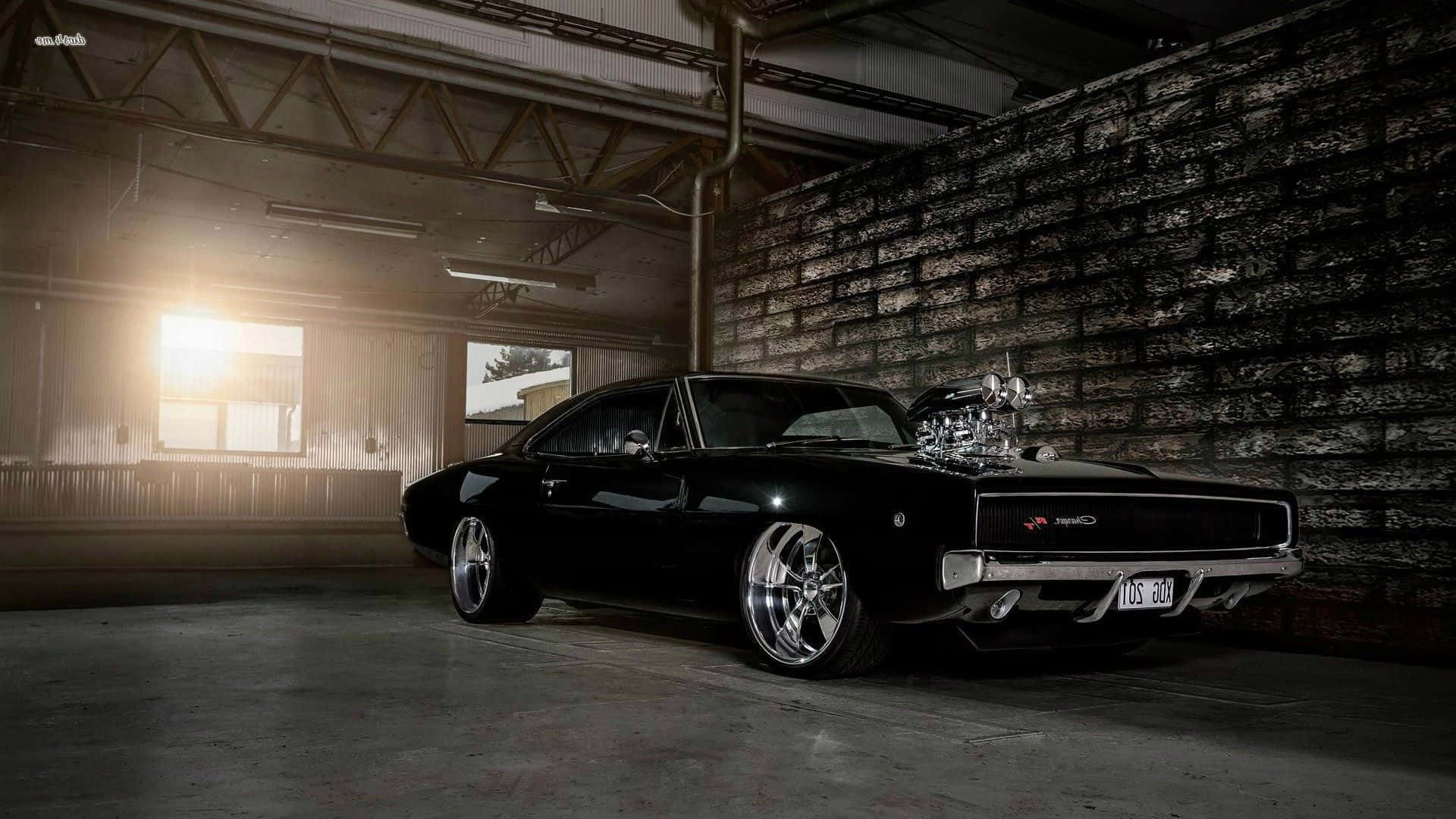 Iconic Dodge Charger cruising on the road Wallpaper