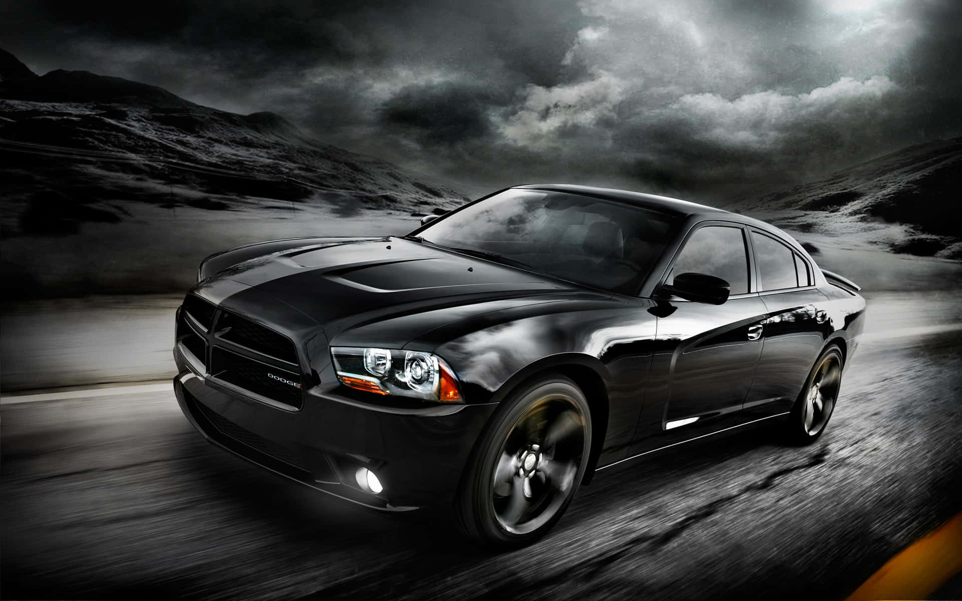 Powerful Dodge Charger on the Road Wallpaper