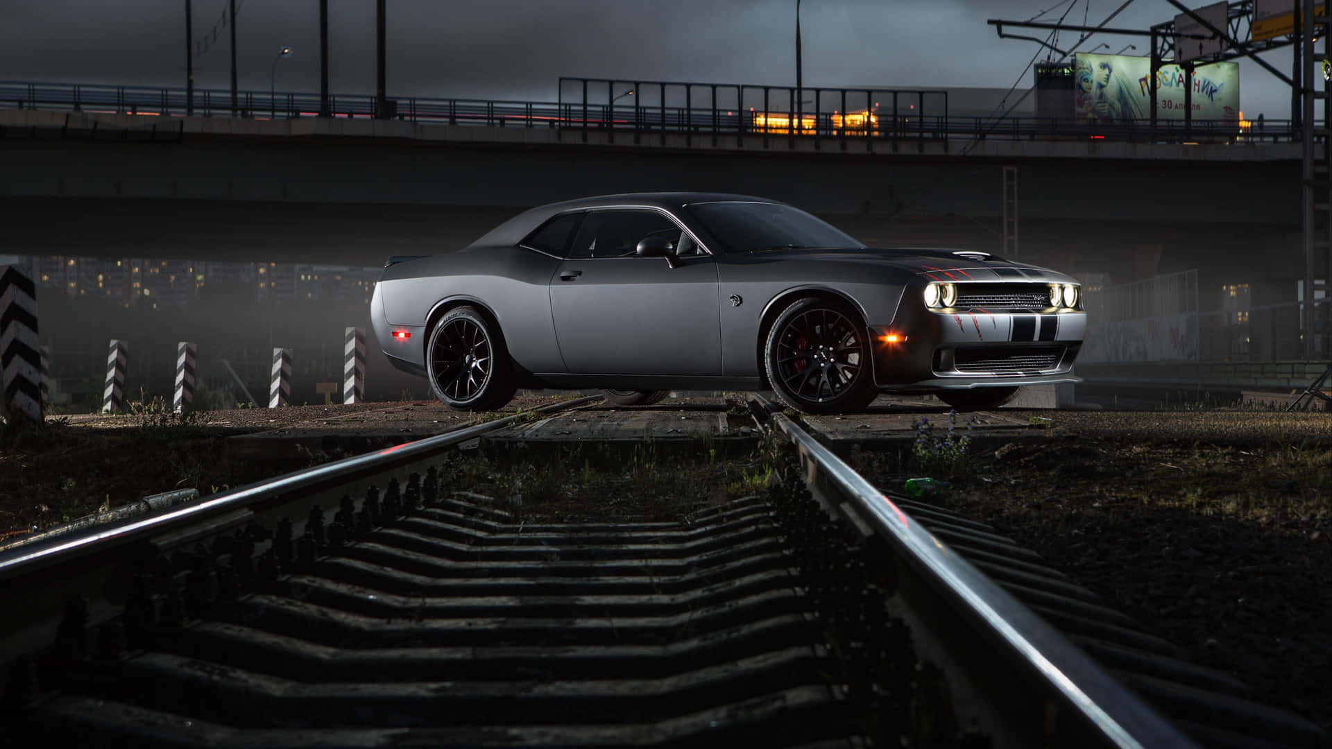 Experience the thrill that comes with driving the Dodge Hellcat Wallpaper