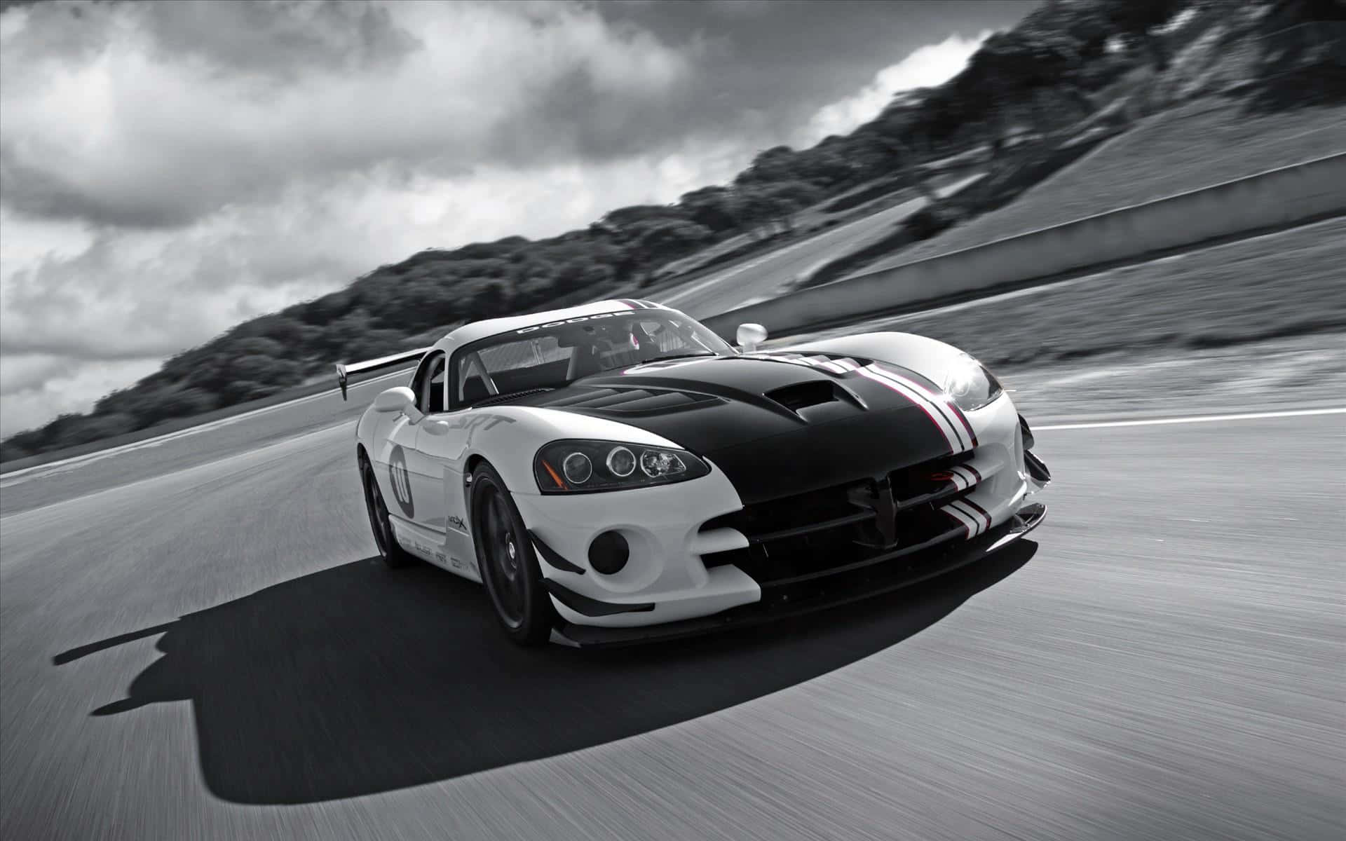 Dodge Viper Black And White Photo Wallpaper