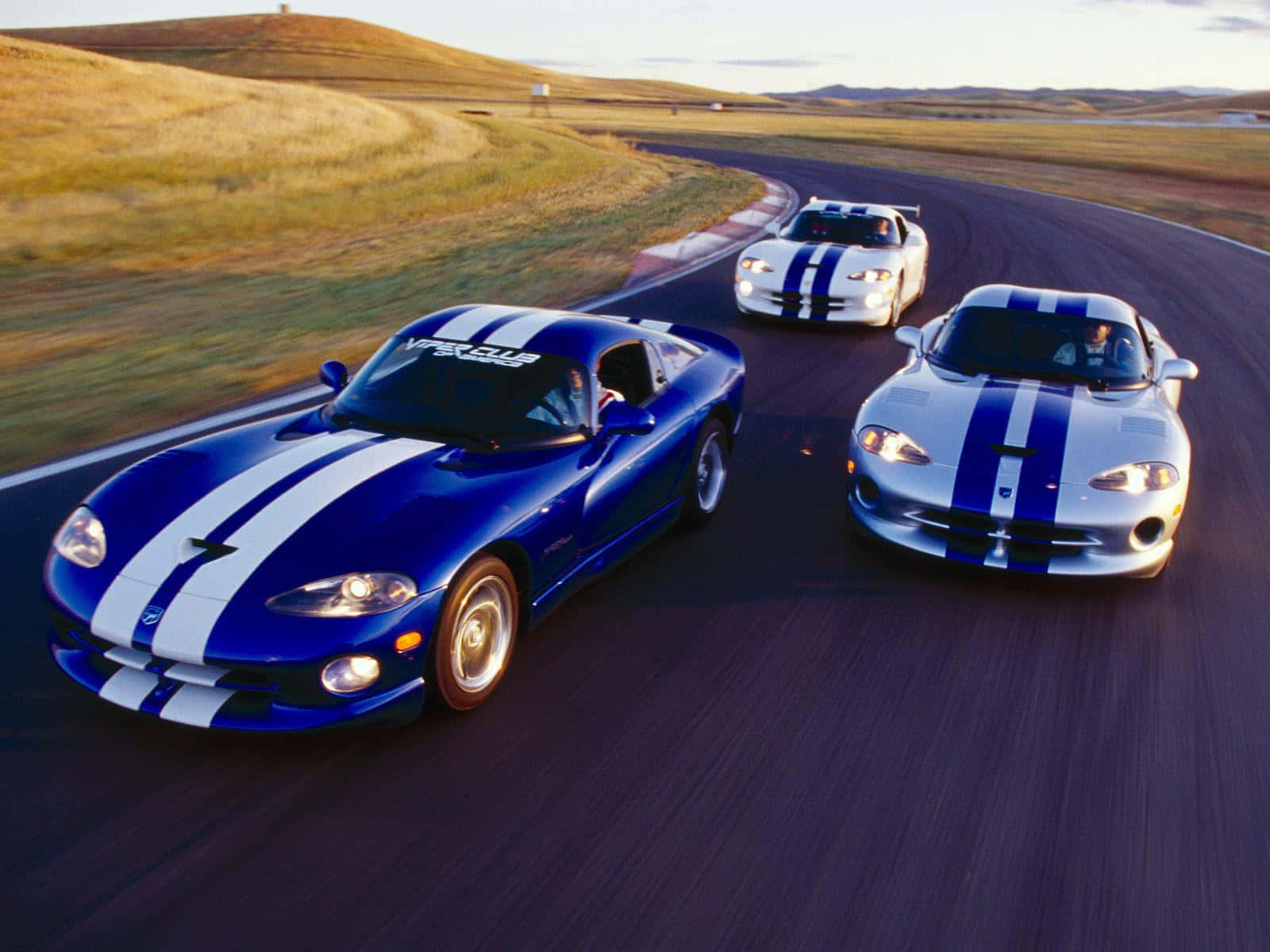 Blue And White Dodge Vipers Wallpaper