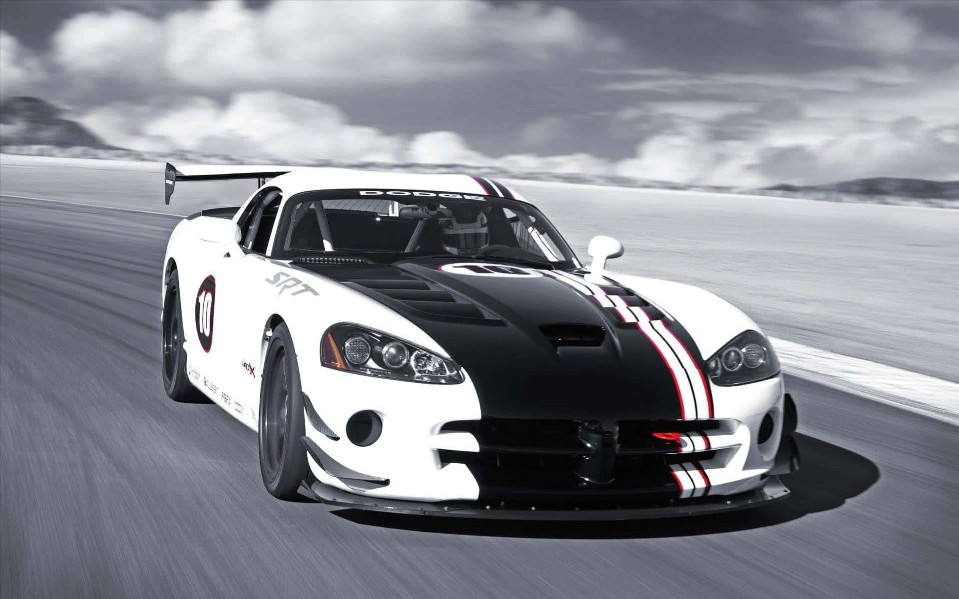 Red hot Dodge Viper on the streets Wallpaper