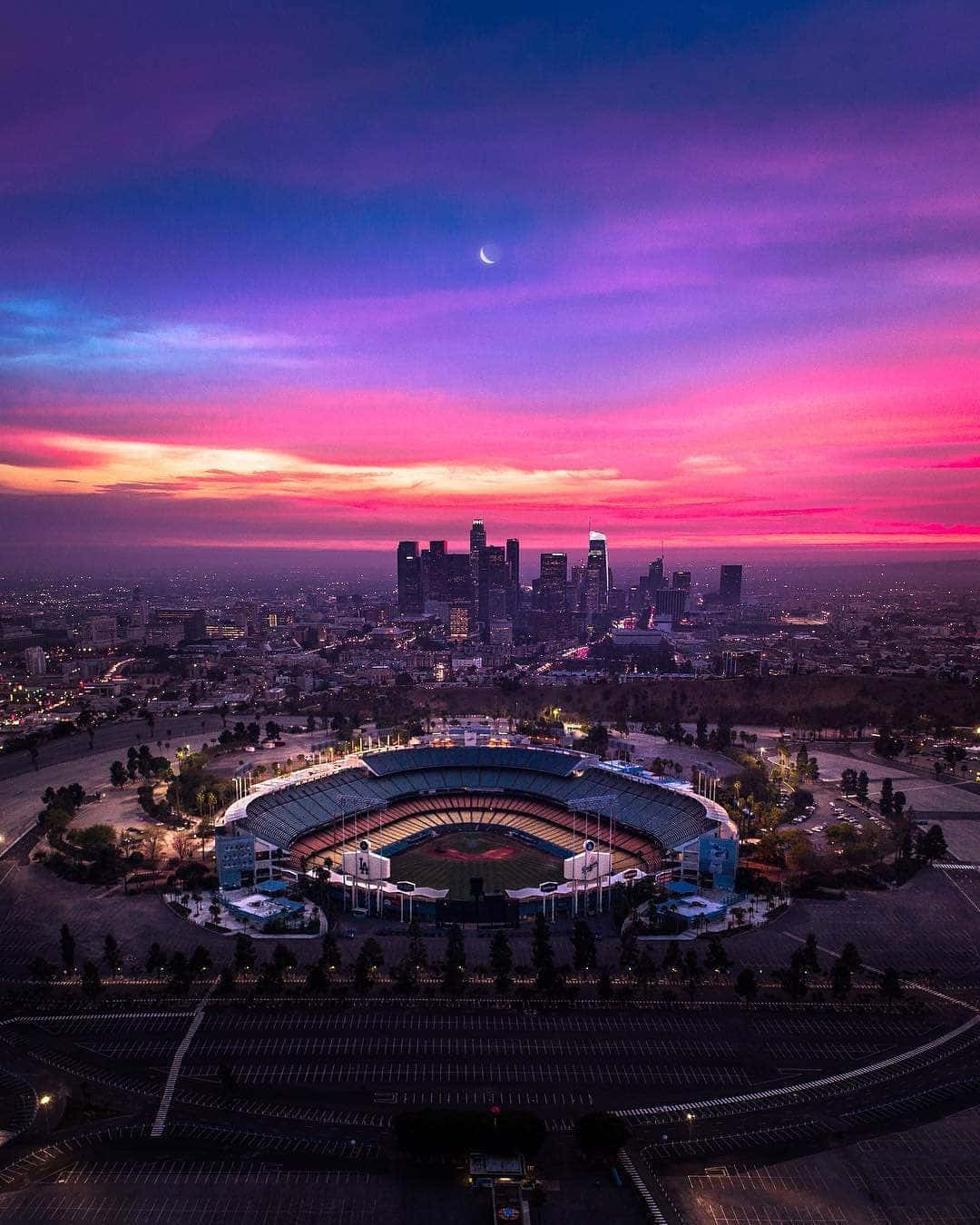 Dodger Stadium Rainbow Sky Wallpaper
