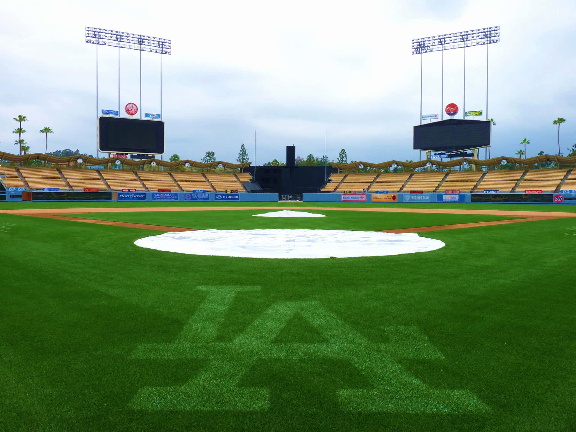 Stadiodei Dodgers Nel Cuore Di Los Angeles, California Sfondo