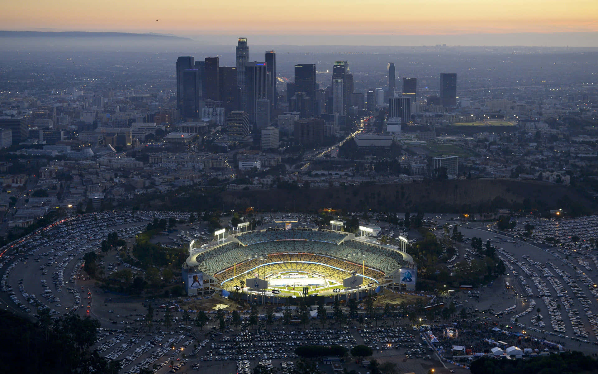 Ikonisk Dodger Stadium i Los Angeles, Californien Wallpaper