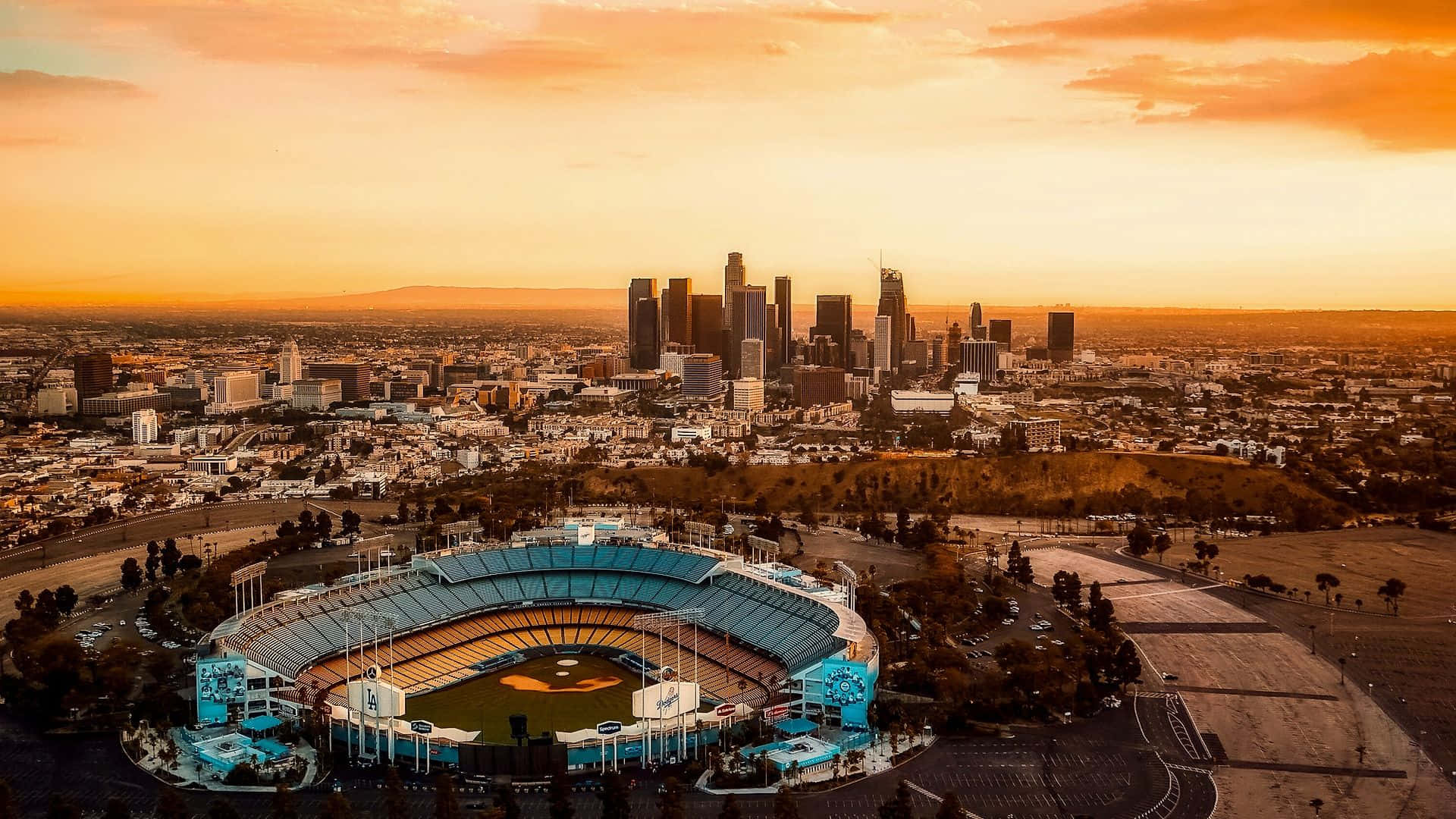 Dodger Stadium Los Angeles Skyline Wallpaper