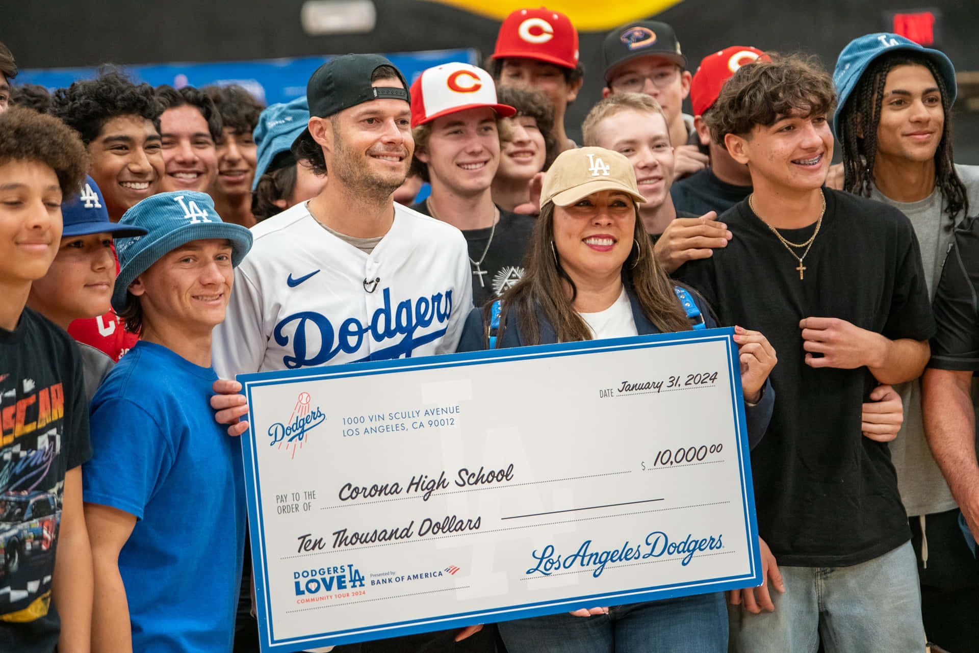 Dodgers Donation Check Presentation Wallpaper