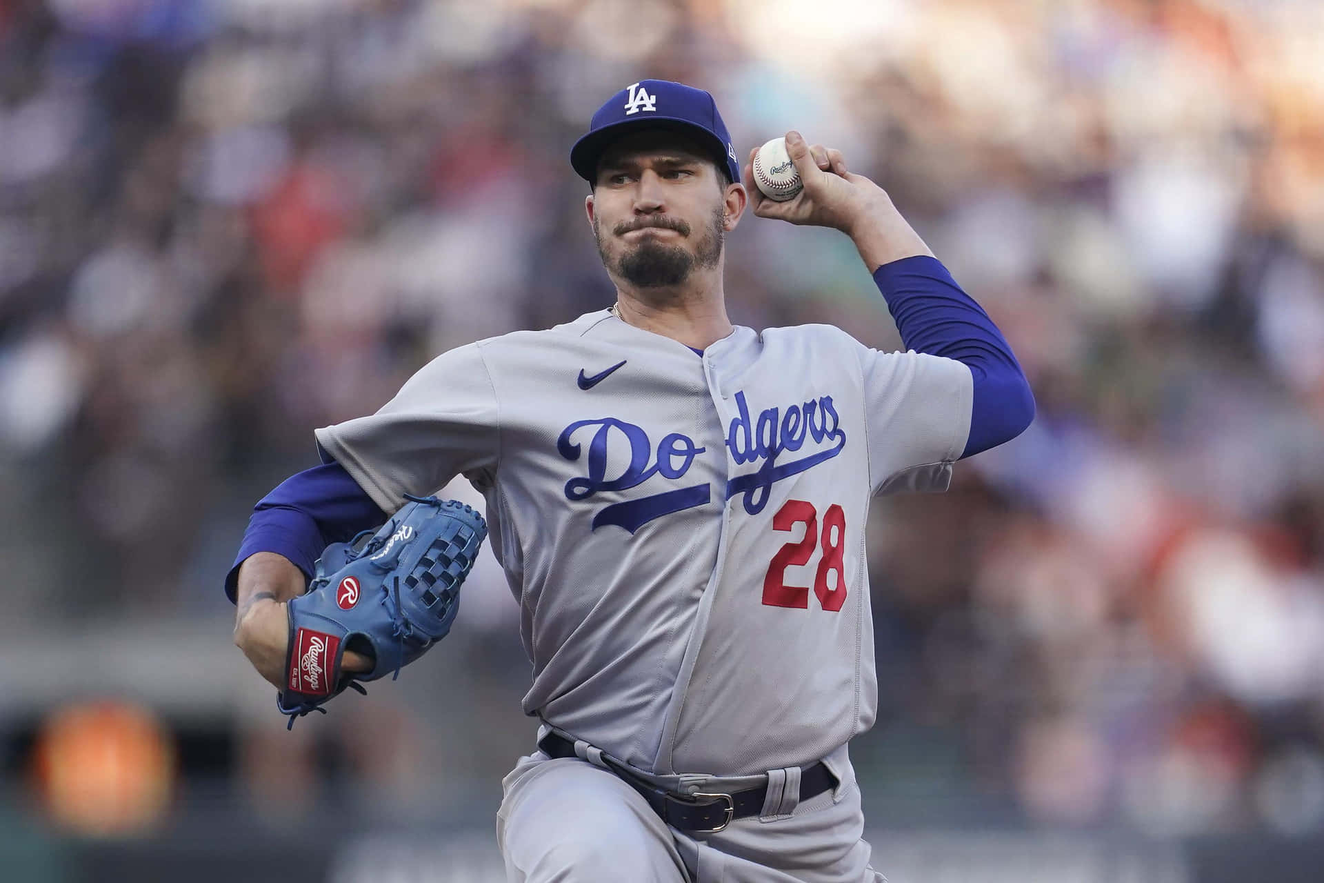 Dodgers Pitcher Andrew Heaneyin Action Wallpaper