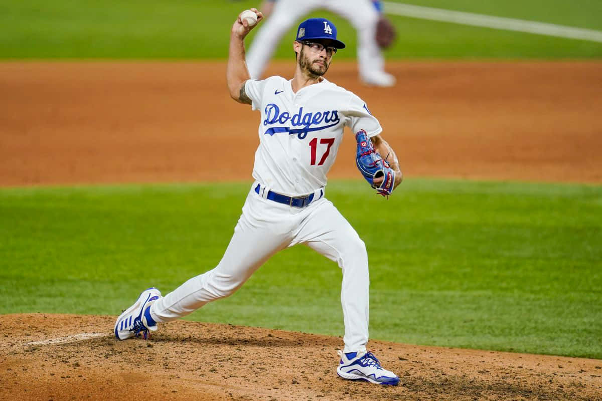 Dodgers Pitcher In Action Wallpaper