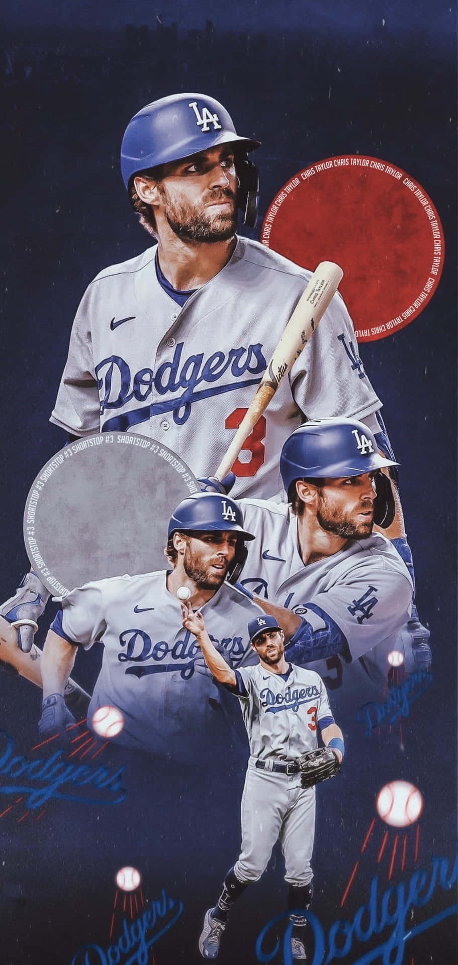 Dodgers Player Collage Artwork Wallpaper