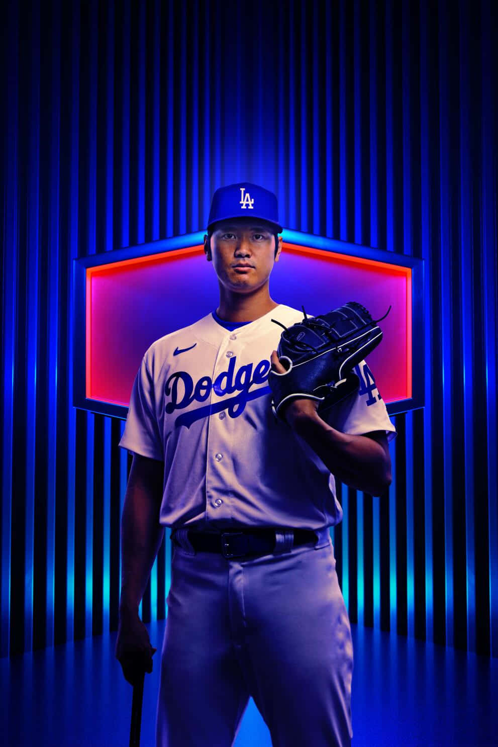 Dodgers Player Portrait Neon Lights Wallpaper