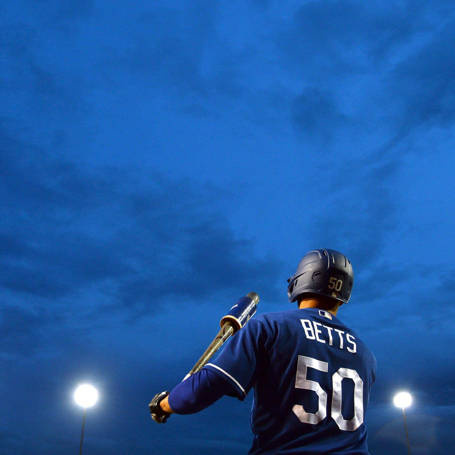 Dodgers Player Ready At Dusk Wallpaper