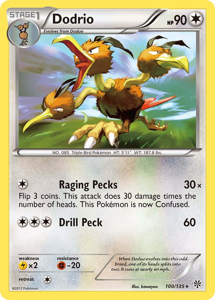 Dodrio Pokemon Trading Card Raging Pecks Wallpaper