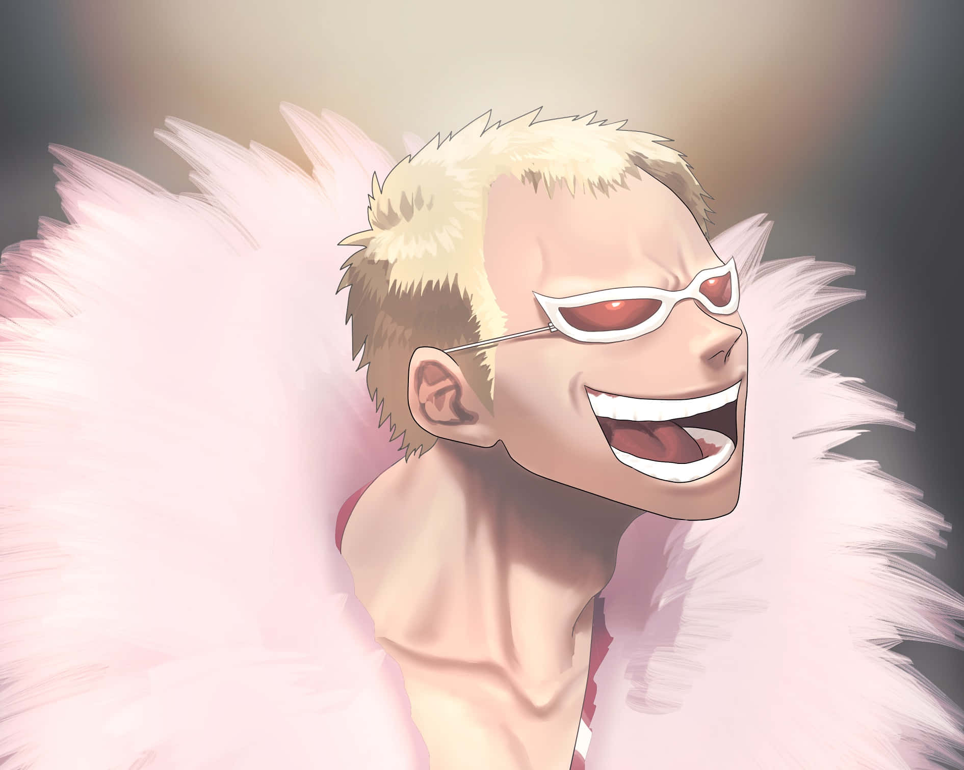 Doflamingo Lachend Anime Kunstwerk Achtergrond