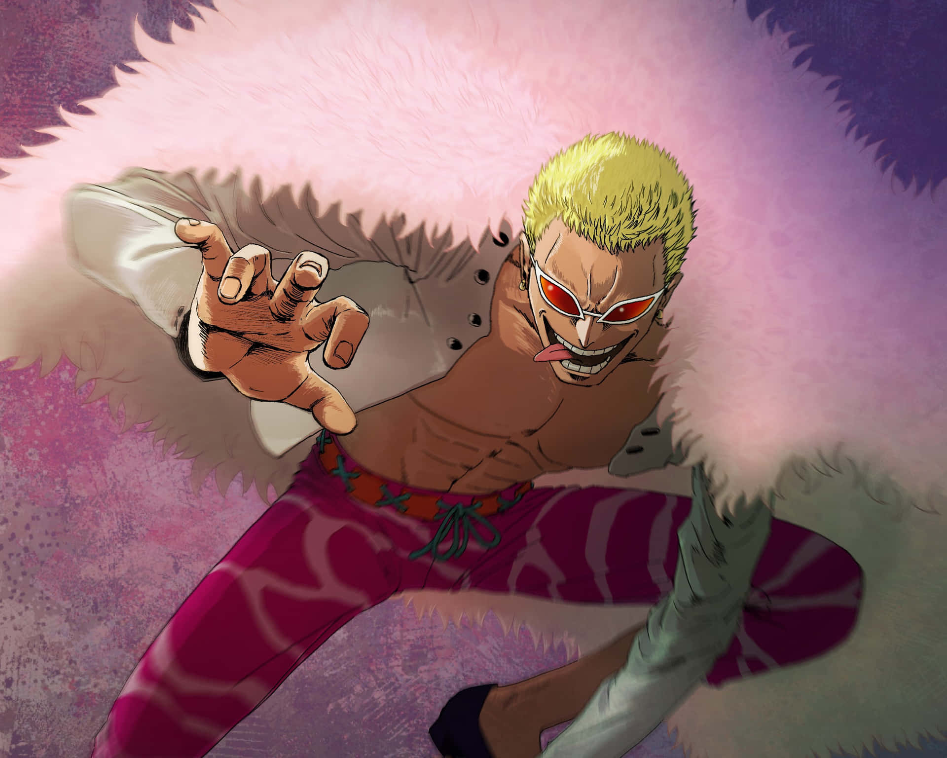 Doflamingo Strijdende Houding One Piece Anime Achtergrond