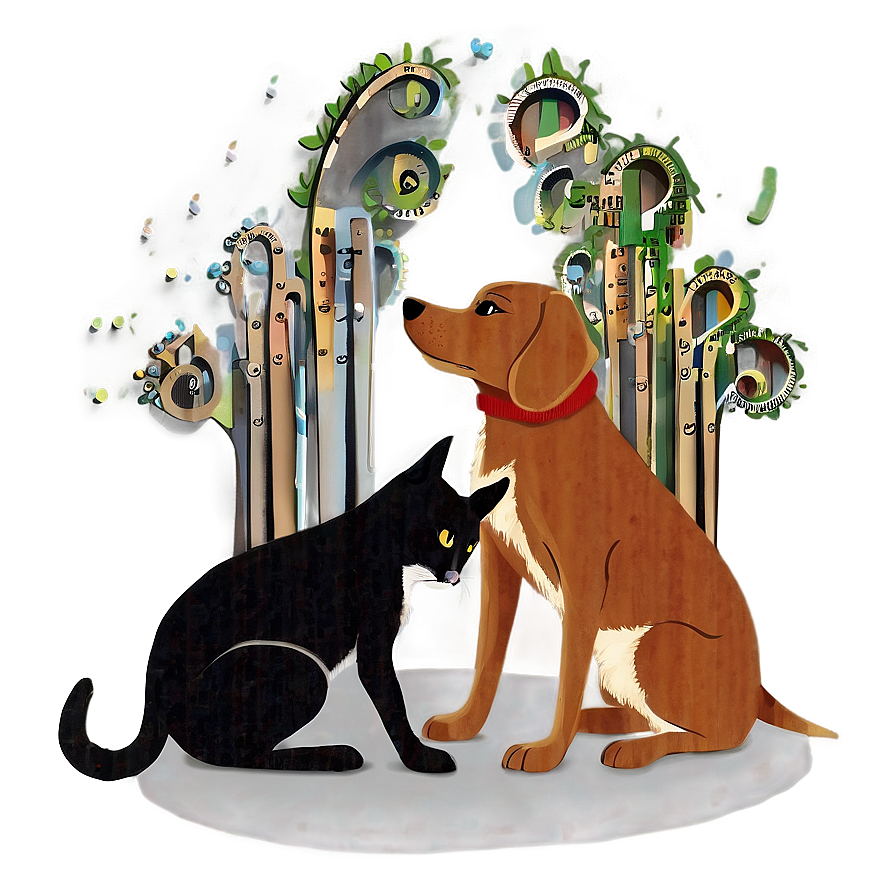 Dog And Cat At Home Png Nwt90 PNG