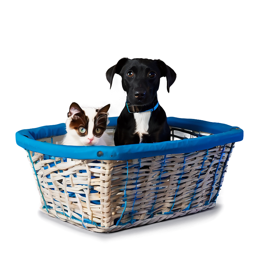 Dog And Cat In Basket Png Gva69 PNG