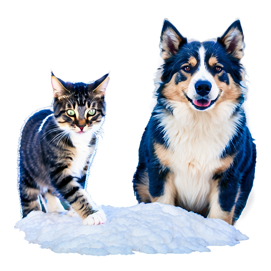 Dog And Cat In Snow Png Jbl PNG