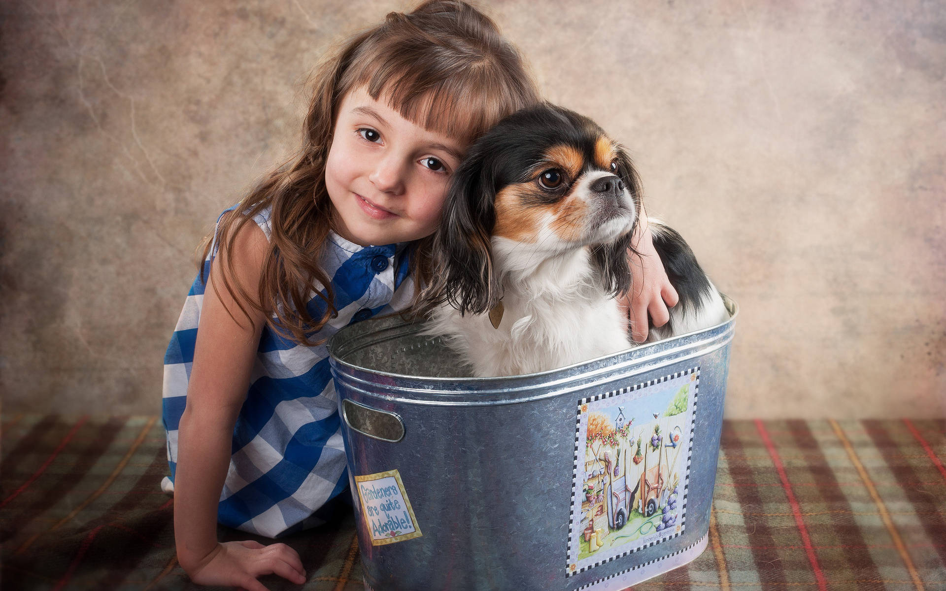 Dog And Girl At Home Wallpaper