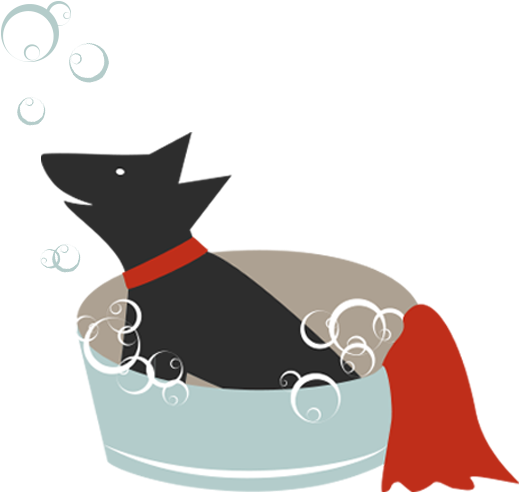Dog Bath Time Cartoon PNG