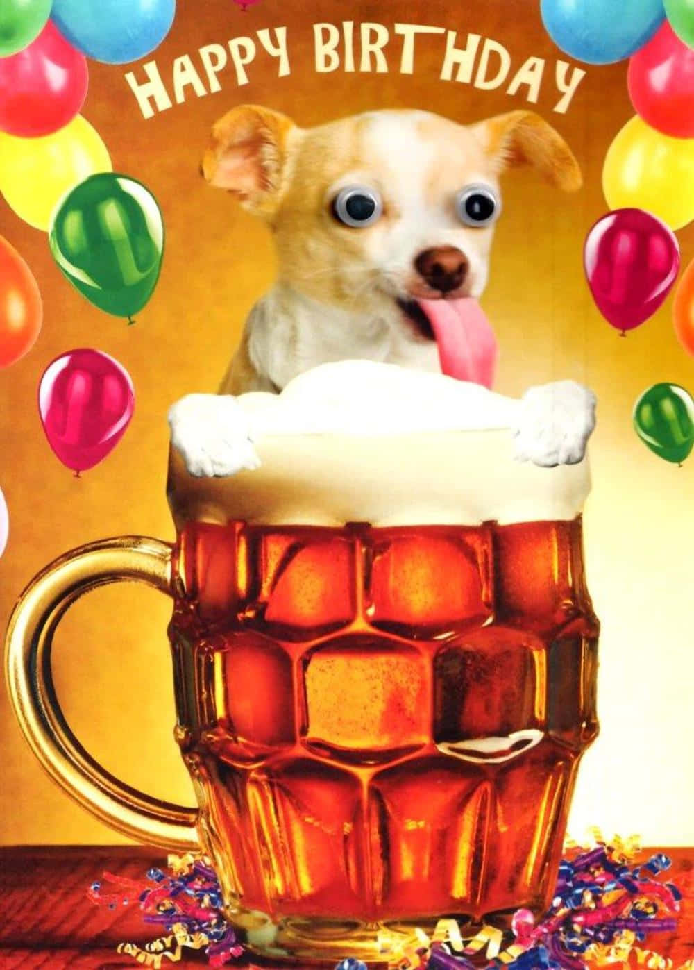 Dog Birthday Chihuahua Beer Mug Celebration Picture