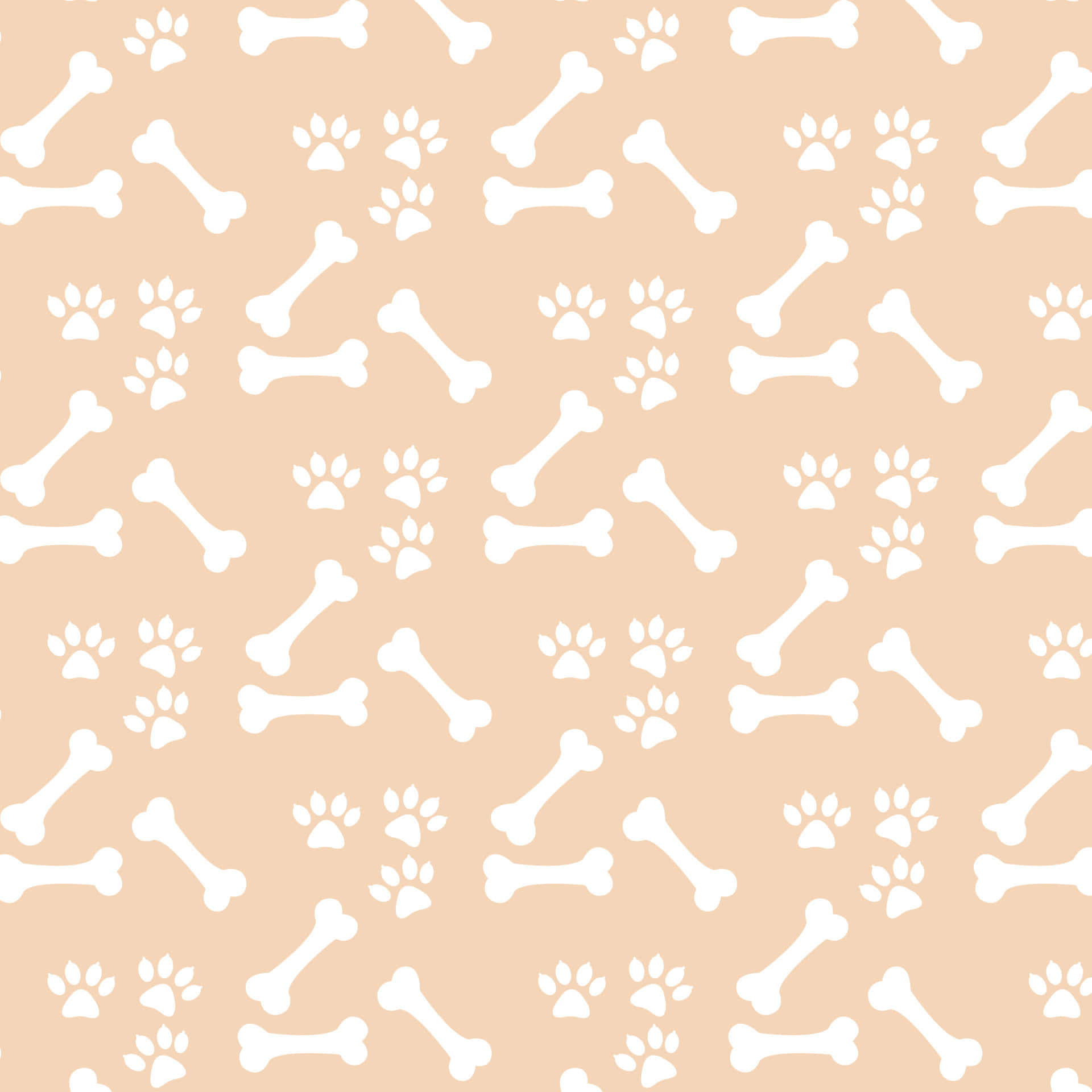 A White And Beige Pattern With Dog Bones