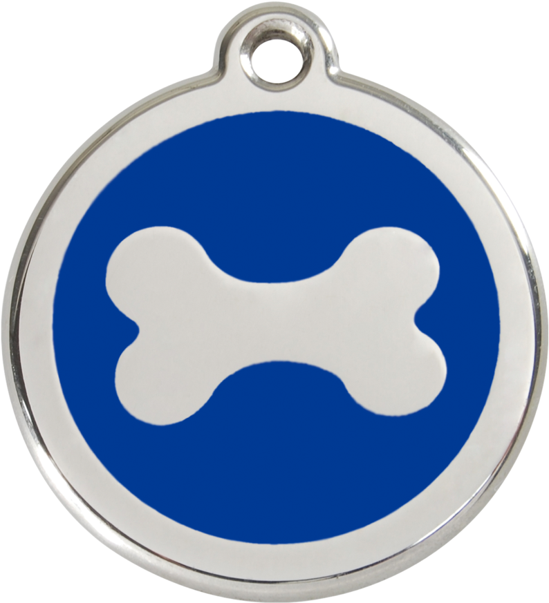 Dog Bone Tag Blue Background PNG