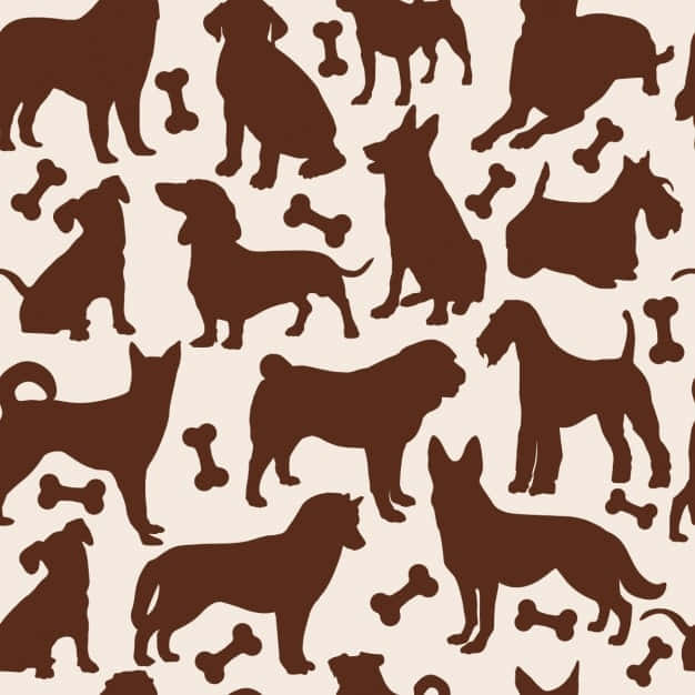 Diversagamma Di Razze Canine Illustrate In Arte Vettoriale Sfondo