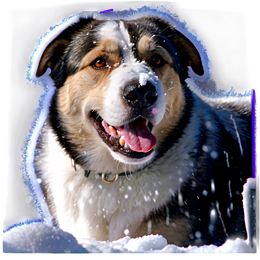 Dog Face In Snow Scene Png Wyh PNG