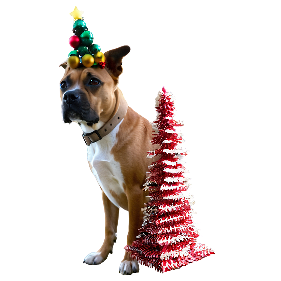 Dog Face Under Christmas Tree Png Evn66 PNG