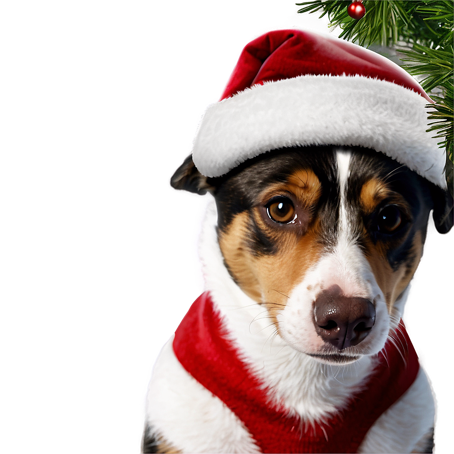 Dog Face Under Christmas Tree Png Vvo58 PNG