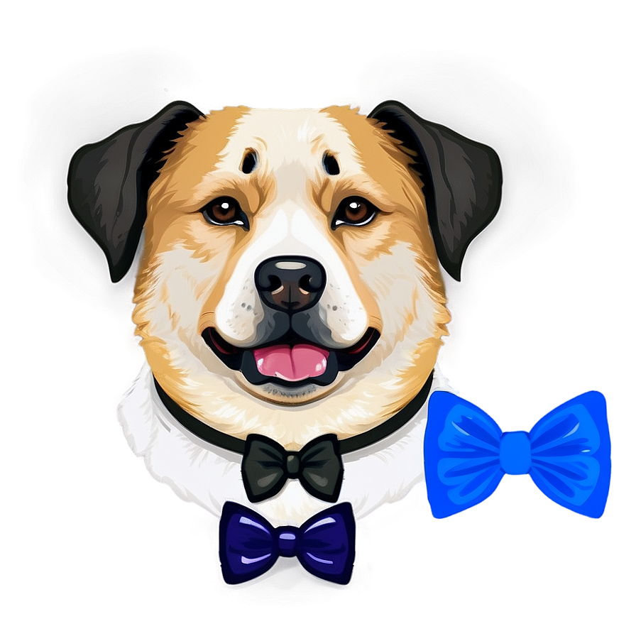 Dog Face With Bow Tie Png 48 PNG