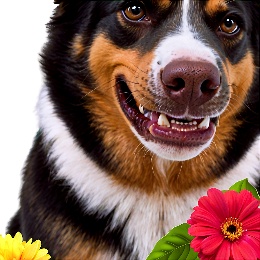 Dog Face With Flowers Png Lnk19 PNG