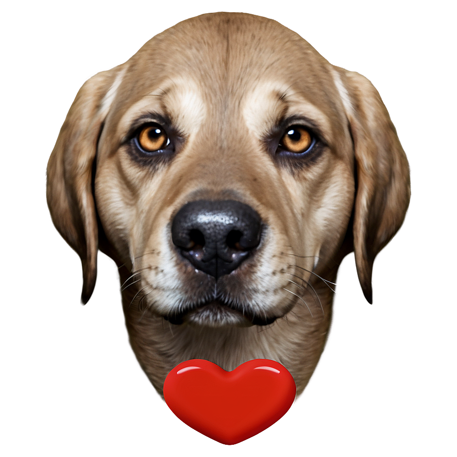 Dog Face With Heart Nose Png Slp PNG