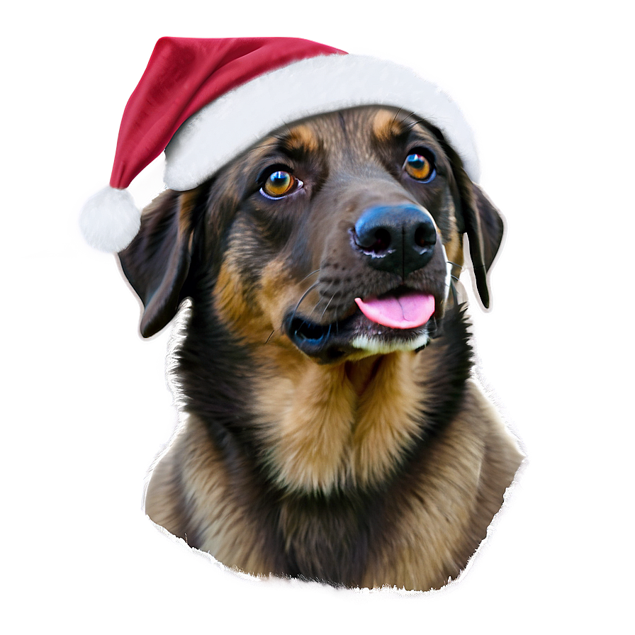 Dog Face With Santa Hat Png Oix2 PNG