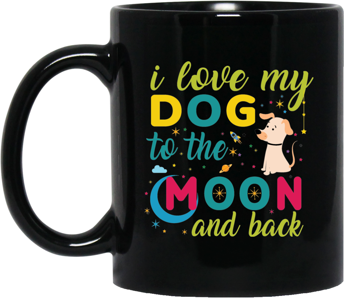 Dog Lover Black Mug Design PNG