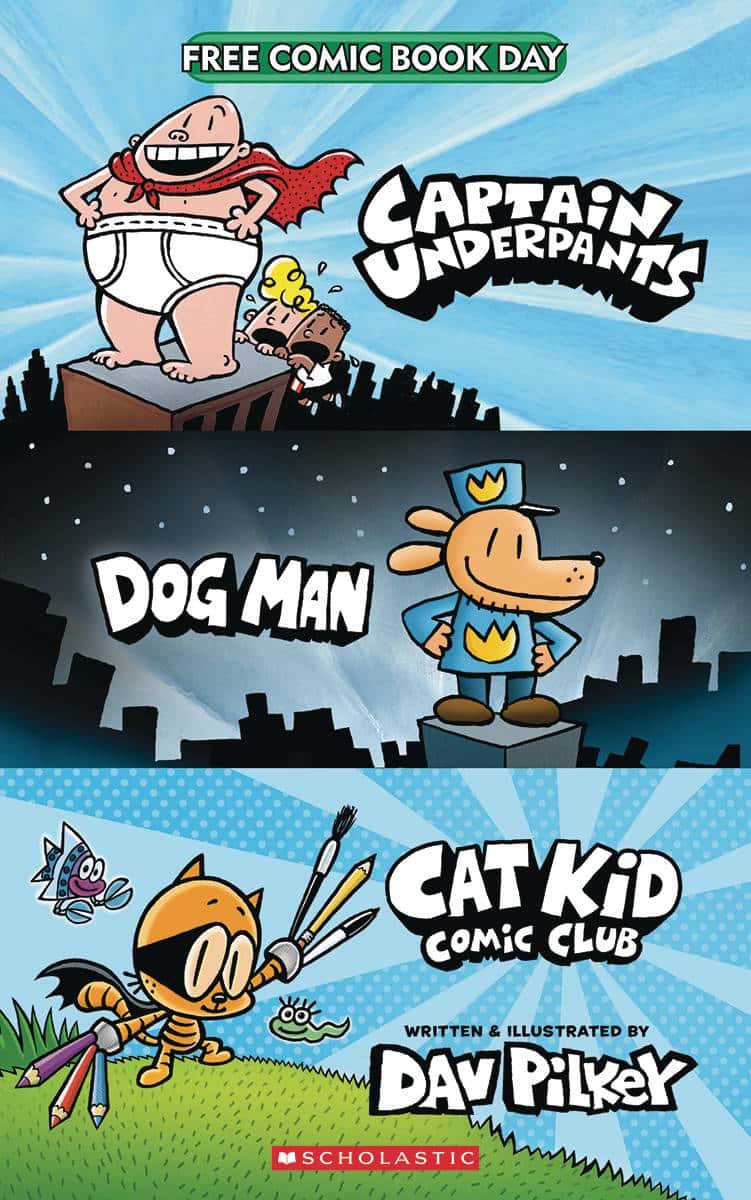 Free Comic Book Day - Captain Man, Dog, Cat, And A Cat Wallpaper
