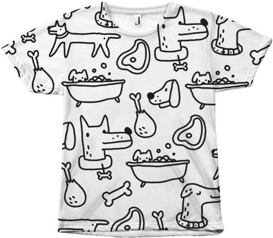 Dog Pattern T Shirt Design PNG
