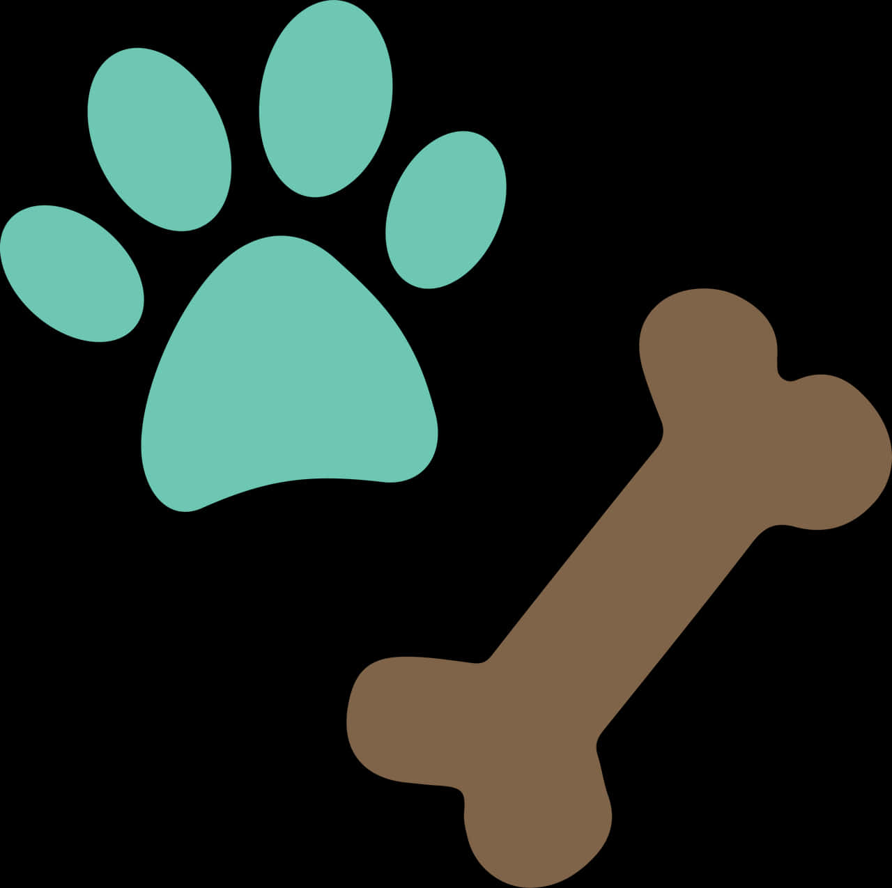 Dog Pawand Bone Graphic PNG