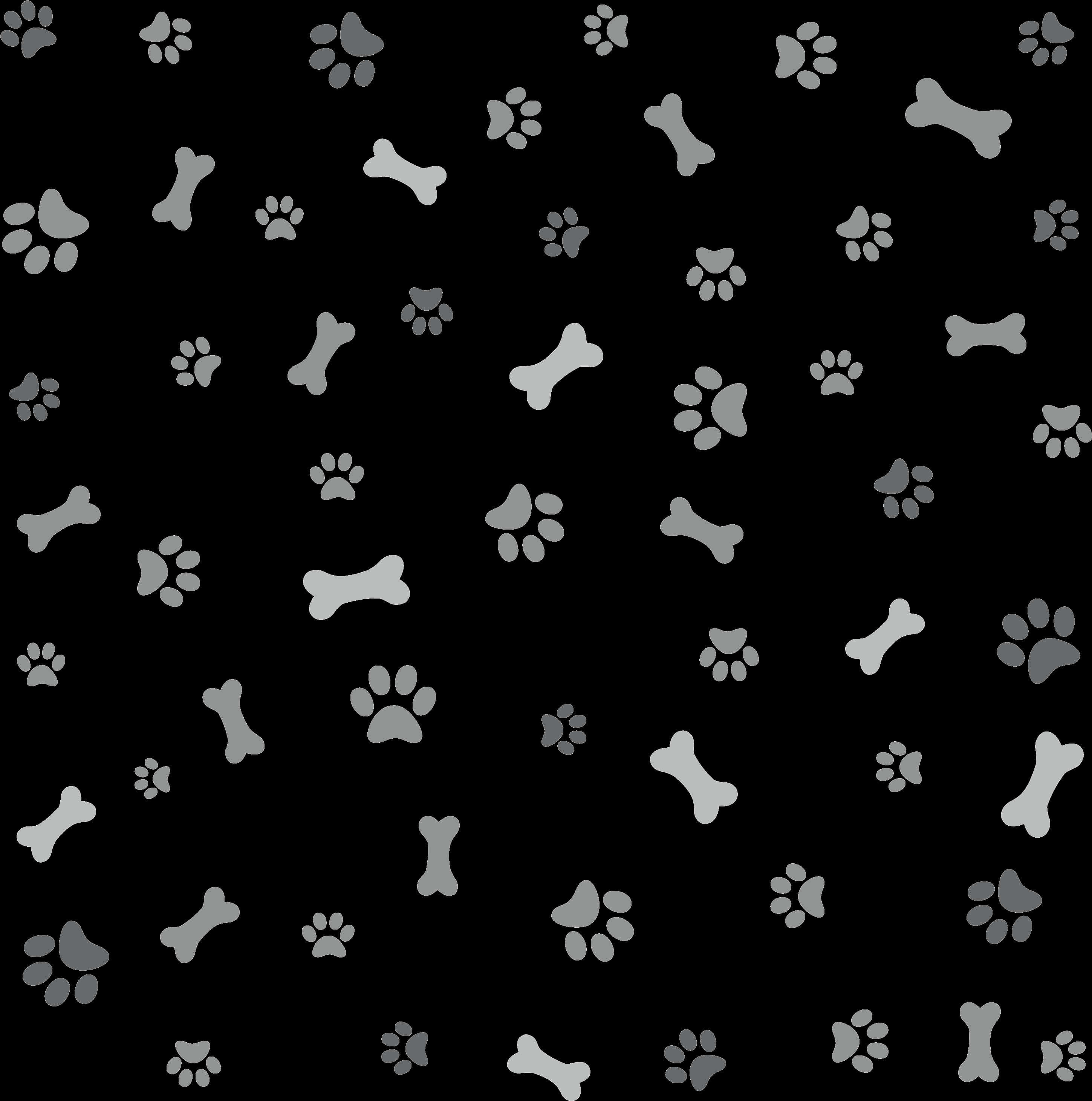 Dog Pawand Bone Pattern PNG